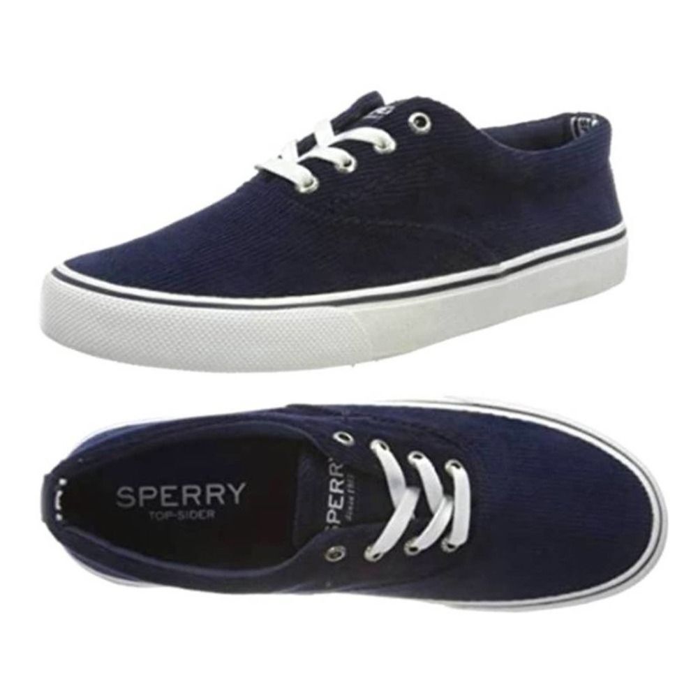 Sperry Men's Striper Nautical Low Top Shoes Corduroy Navy Sneaker Size 9 $99 NEW